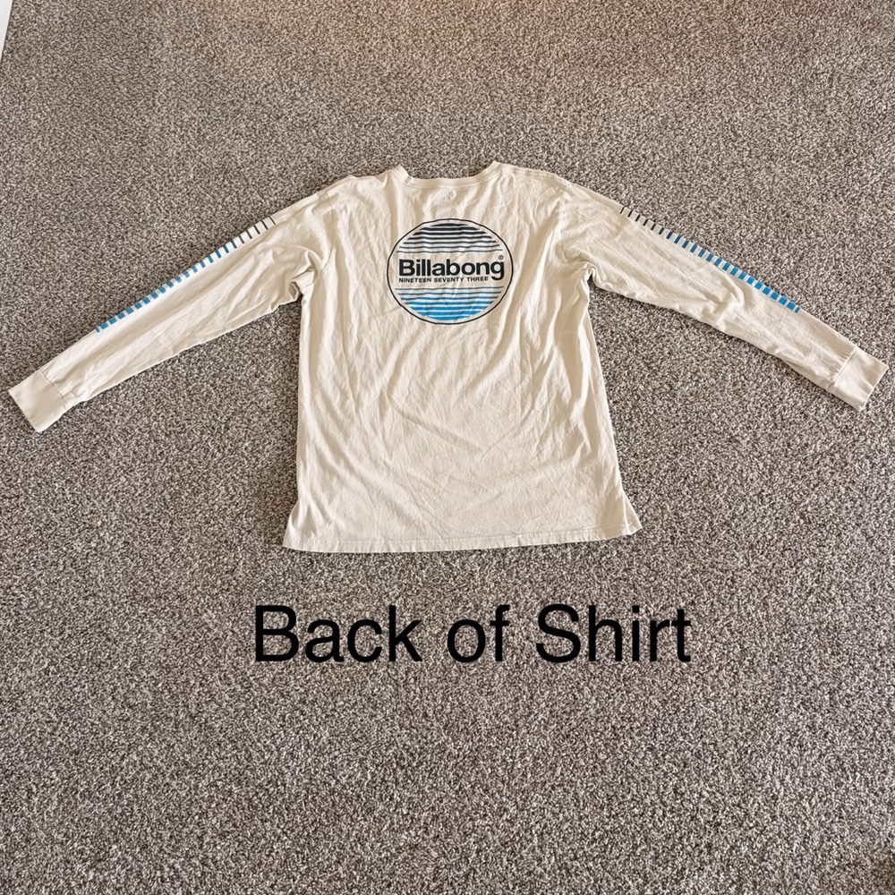 Like New Men’s Billabong Long Sleeve Premium Tee 100% Cotton Size XL